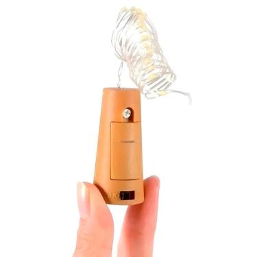 Imagem de Luz Fio De Fada Pisca Pisca Decoração Rolha Branco Frio - Luz Decorativa Para Garrafas, 20 Leds, Branco Frio