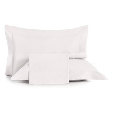 Imagem de Jogo De Cama Casal 4 Peças Altenburg Algodão Lux 200 Fios Branco