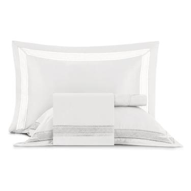 Imagem de Jogo De Cama Queen Altenburg Cetim Bambu 300 Fios Unitá Branco