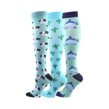 Imagem de Meias De Compressão Para Mulheres E Homens, 3 Pares, Até O Joelho, 30M