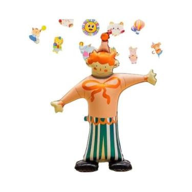 Imagem de Brinquedo De Circo Infantil: Palhaço Animal De Desenho Animado Com Bal