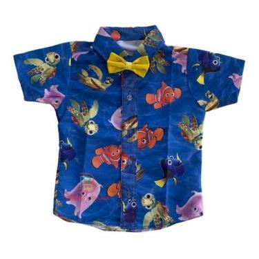 Imagem de Camisa Infantil Temática Peixinho Nemo + Gravata - Bento E Maria Moda 