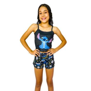 Imagem de Pijama Infantil Feminino Stitch Ondinha Roupa de De Dormir Personagens