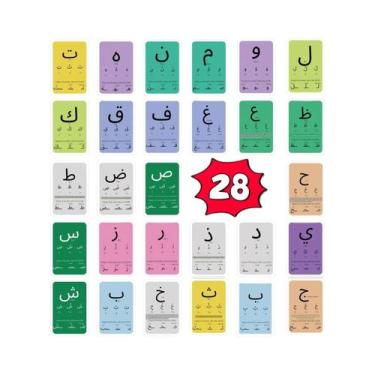 Imagem de Cartões De Flashcards Do Alfabeto Árabe 28 Peças Para Iniciantes, Educ