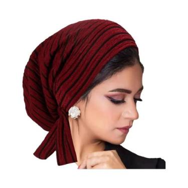 Imagem de Turbante Moderno Com Listras Para Mulheres, Hijab Muçulmano, Lenço De 