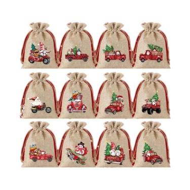 Imagem de 12 Peças De Sacos De Presente De Linho Com Cordão De 13x18cm Para Nata