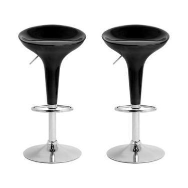 Imagem de Banqueta Alta Giratória Preto BQT-PR1 2 Peças, Preto