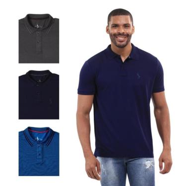 Imagem de Kit 4 Camisa Polo Masculina Elegante Dia a Dia Piquet-Masculino