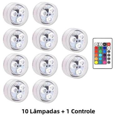 Imagem de Luz Subaquática RGB Com Controle Remoto, 3 LEDs Para Aquário, Piscina,
