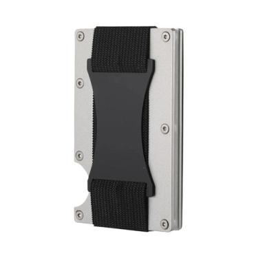 Imagem de Carteira Slim Masculina Em Alumínio Com RFID, Bolsa Elástica Traseira,