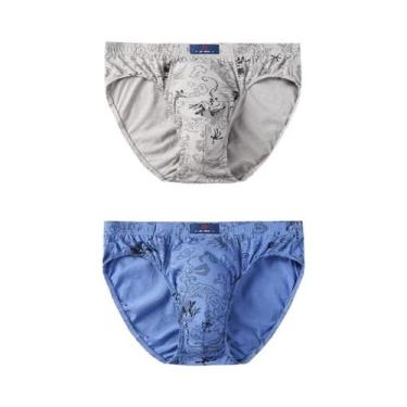 Imagem de Cuecas Boxer Masculinas plus Size De Algodão Estampadas (2 Peças) - Ab