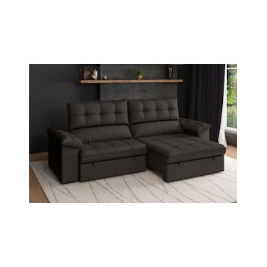 Imagem de Sofá 5 Lugares Luizzi Capri Slim Retrátil Reclinável Suede 250cm