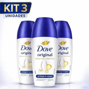 Imagem de kit 3 Desodorante Rollon Antitranspirante Dove Original 50ML