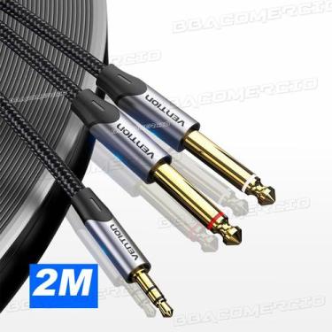 Imagem de Cabo Extensor P2 3.5mm para Duplo P10 6.5mm Mono 2 Metros - VENTION