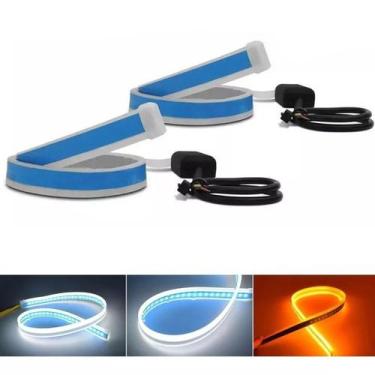 Imagem de Fita Par Led Farol Seta Sequencial Carro Automotivo 60cm DRL Pick Up S