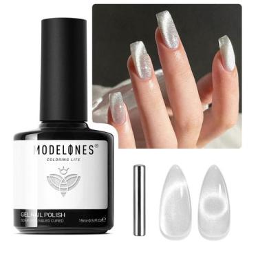 Imagem de Esmalte Gel Cat Eye Modelones - 15ml com Glitter Holográfico