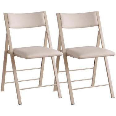 Imagem de Cadeiras Dobráveis VASTATIO Kit com 2 Unidades, Impermeáveis, Estofada