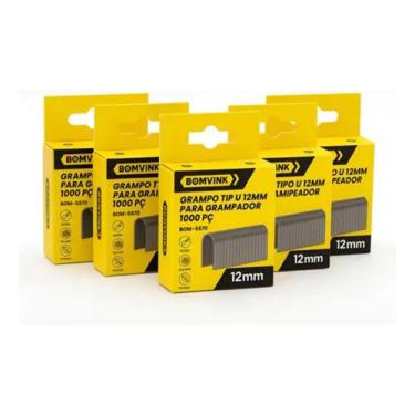 Imagem de Kit 5000 Grampos Tipo U 12mm Para Grampeador Manual E Pneumático - B-T