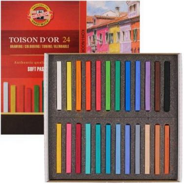 Imagem de Estojo Giz Pastel Seco Soft 24 Cores Toison D'or - KERAMIK KOH-I-NOOR