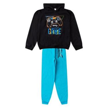 Imagem de Conjunto Moletom Menino Blusão E Calça Select Preto, 14, Preto