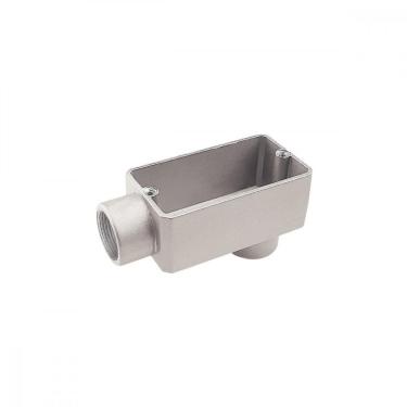 Imagem de Condulete Fixo 1-2 Tipo LB sem Tampa Rosca BSP para Instalações Elétricas Aparentes Cinza Tramontina