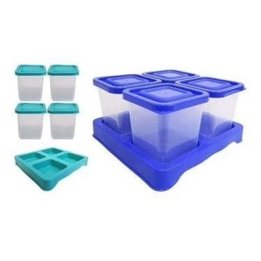 Imagem de Porta Condimento Quadrado Preto 4 peças 200 ml BPA Free - Art House