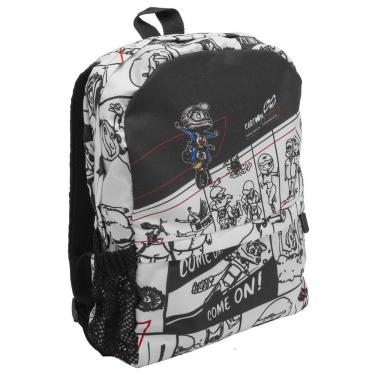 Imagem de Mochila Pro Tork Cartoon Racing Infantil Nylon 600 33cm X 28cm X 8cm Branco-vermelho