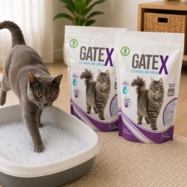 Imagem de Kit 2 Silica Gato Cristal Gatex 2,8kg Areia Antiodor Pet