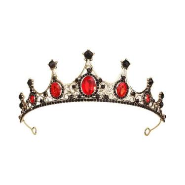 Imagem de Tiara De Cristal Vermelho Vintage Para Princesa Rainha, Acessórios De 