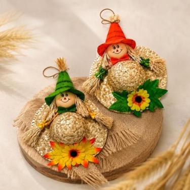Imagem de Kit 2 Espantalho Chapéu Palha Festa Junina Decoração Pendurar Julina C