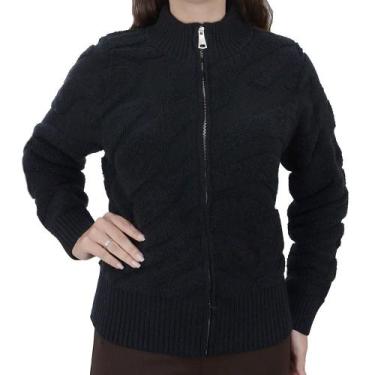 Imagem de Jaqueta Feminina Facinelli By Mooncity Tricot Preta - 651277, M, Preto