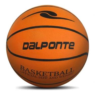 Imagem de Bola de Basquete Oficial Revestida com Borracha sem Costura Laranja Dalponte Miolo Removível