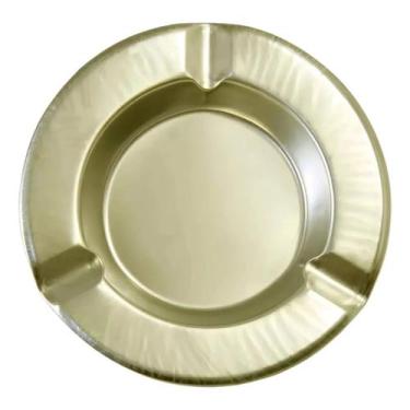 Imagem de Kit Cinzeiro Redondo Metal Dourado Resistente Durável 3 unds - Univers