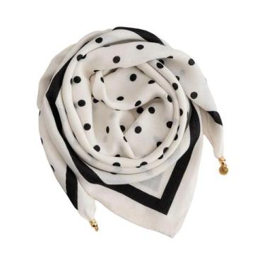 Imagem de Lenço De Seda Luxuoso Feminino Com Fivela Magnética, Estampado, Quadra