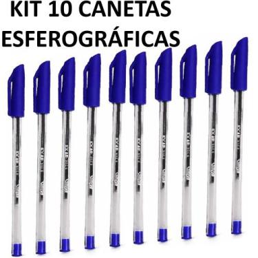 Imagem de Kit 10 caneta esferográfica simples jocar office ponta 1.0mm - LEONORA