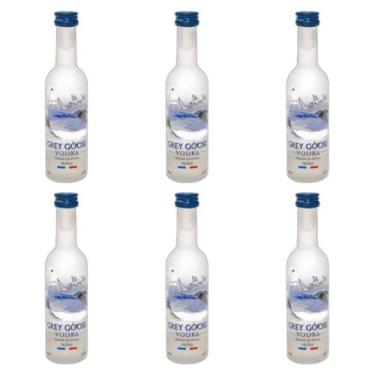 Imagem de Kit 06 Vodka Grey Goose Miniatura Original Garrafa Vidro 50ml