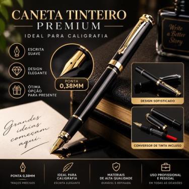 Imagem de Caneta tinteiro executiva premium 0,38mm gn2757 caligrafia - LUYKE