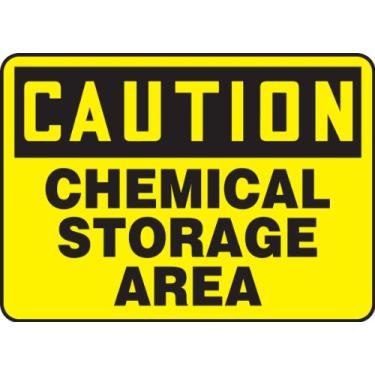 Imagem de ACCUFORM SIGNS MCHL652VP Placa de segurança de plástico, Legend"Caution Chemical Storage Area", 17,8 cm de comprimento x 25,4 cm de largura x 0,055 cm de espessura, preto sobre amarelo