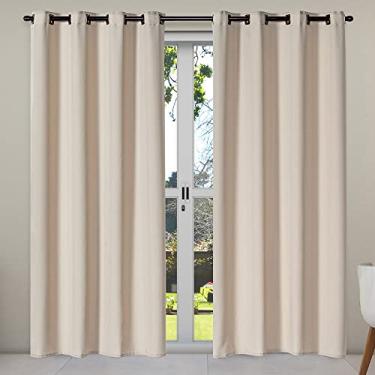 Imagem de Cortina Isa Varão Tecido Oxford 2,80m x 2,30m p/Porta Balcão - Avelã
