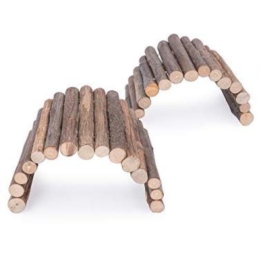Imagem de Ponte de madeira da Niteangel, brinquedo para roedores de hamster e ratos, brinquedo mastigável de animais pequenos
