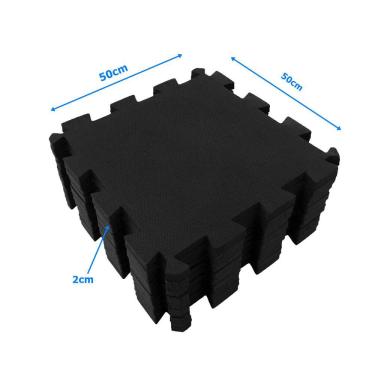 Imagem de Kit 10 Tapetes Eva Bebe Infantil 50x50x2cm (20mm) - Preto