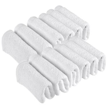 Imagem de Kit 12 Toalhas de Rosto Para Salão Beleza 100% Algodão 40 x 65 cm Branca