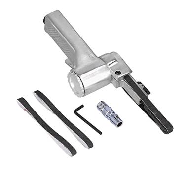 Imagem de Mini máquina de lixar correias, 16000 rpm profissional ângulo ajustável moagem 1 x 33 cm lixadeira de polimento de correia de ar com lixa para marcenaria para compressor de ar (estilo japonês)