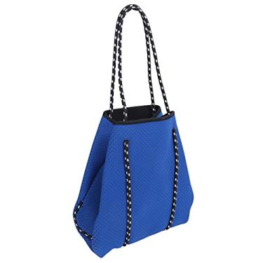Imagem de bolsa de viagem ao ar livre bolsa de ombro respirável de neoprene bolsa de mão de grande capacidade para viajar(Blue), Bolsa de ombro feminina,