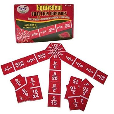 Imagem de Dominó de fração equivalente: termos mais baixos, denominadores comuns, somas de um