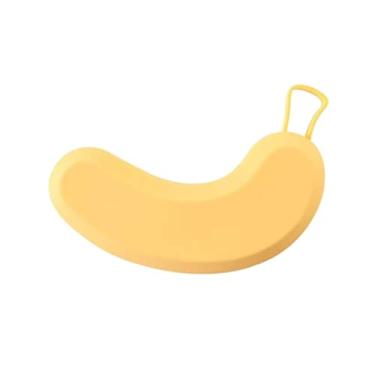 Imagem de Bandeja de cubo de gelo artefato de verão molde de bandeja de cubo de gelo de silicone molde de banana adequado para máquina de pudim de sorvete de chaleira barra de molde de cubo de gelo (cor: amarelo)
