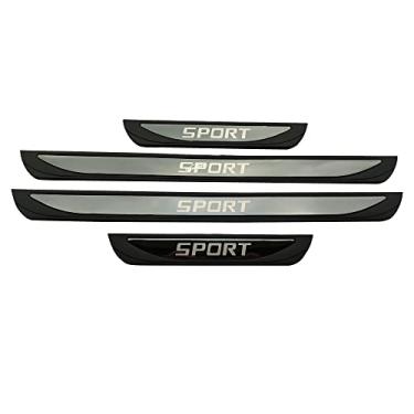 Imagem de GZBFTDH Protetor de entrada de porta de carro, para acessórios Cadillac XT5, protetor de peitoril de porta automático painéis de chute de aço inoxidável placa de desgaste