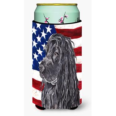 Imagem de Cocker Spaniel Black USA American Flag Tall Boy Beverage Insulator Beverage Insulator Hugger