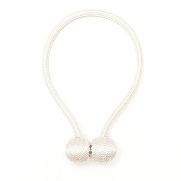 Imagem de Cinta de cortina de fivela magnética de cortina de cor sólida Cinta de fivela magnética de contas redondas Cinta de fivela magnética sem perfuração sem instalação sem instalação Cinta de cortina tiebacks, T9,2 PCS