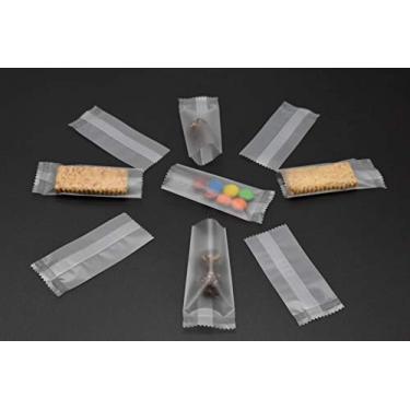 Imagem de 600 embalagens de doces para caramelos 9,7 cm x 3,8 cm, sacos de vedação térmica para nougat, pequeno saco transparente de celofane para torrone caseiro italiano, embalagem antiaderente para doces